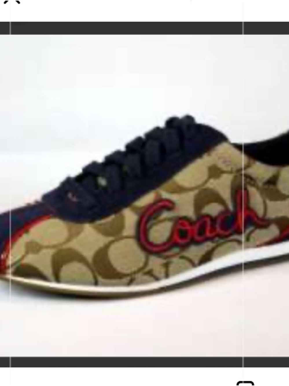 Coach Devin Brown Signature Canvas Sneakers with Navy & Red Trim